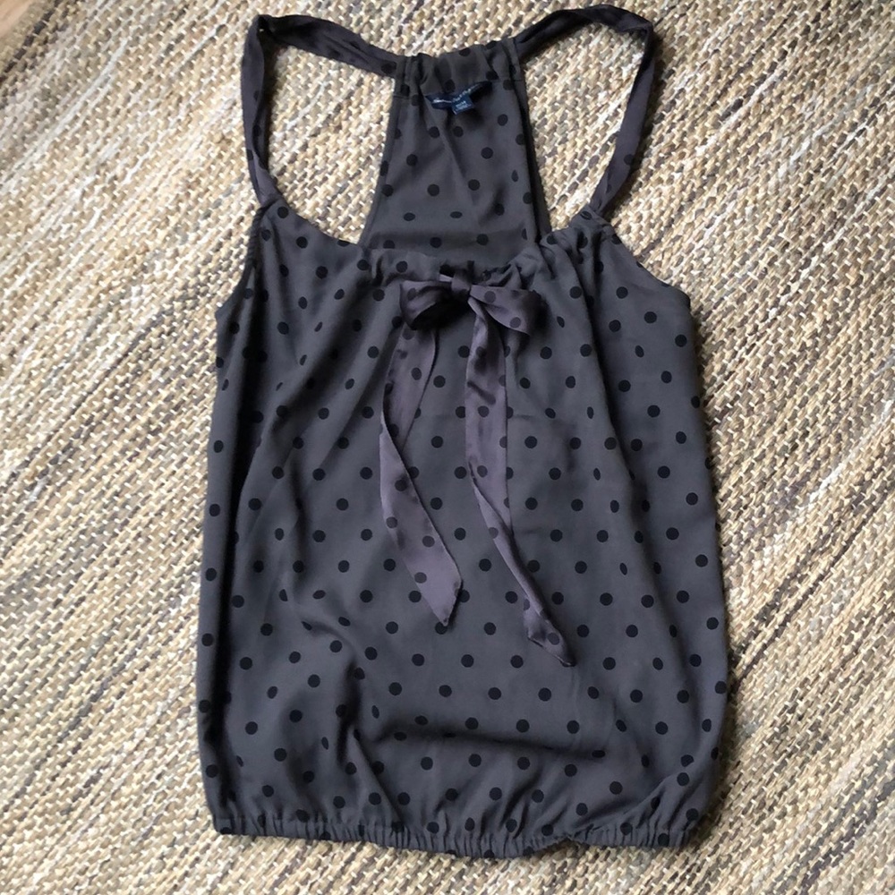 American Eagle gray polka dot tank top